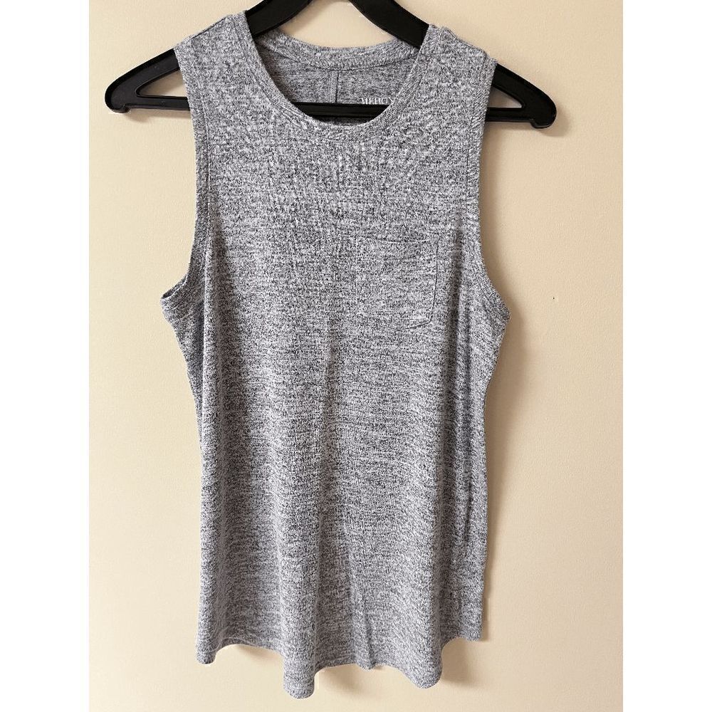 Merona Womens Sleeveless Crew Neck Muscle Tank Top Grey Sz S